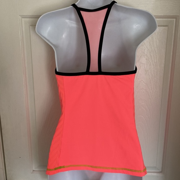 Trina Turk Neon Orange Lime Green Athletic Tank Top Inner Shelf Bra - Picture 8 of 11
